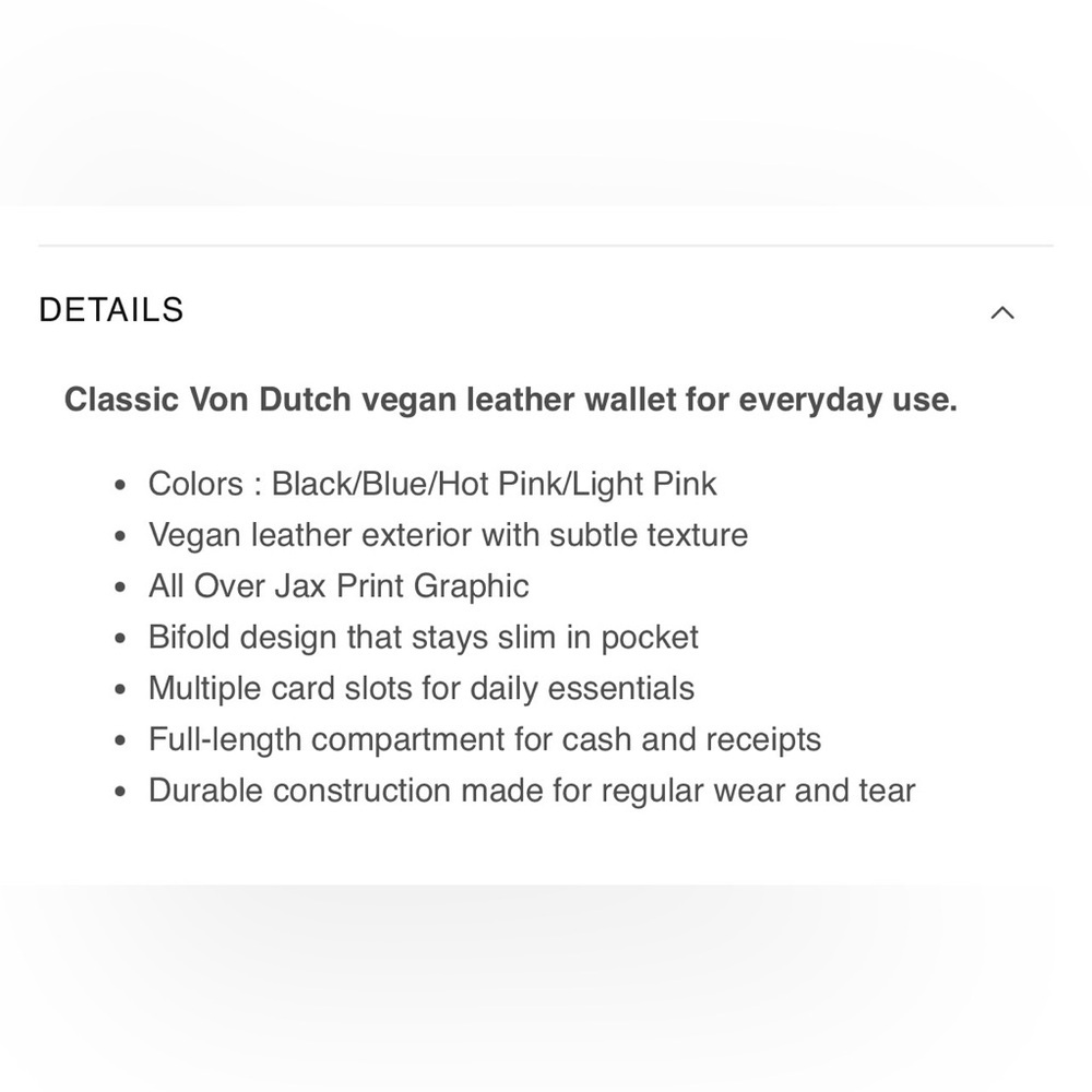 Von Dutch | Classic Style Vegan Leather Wallet in Turquoise - Picture 5 of 8